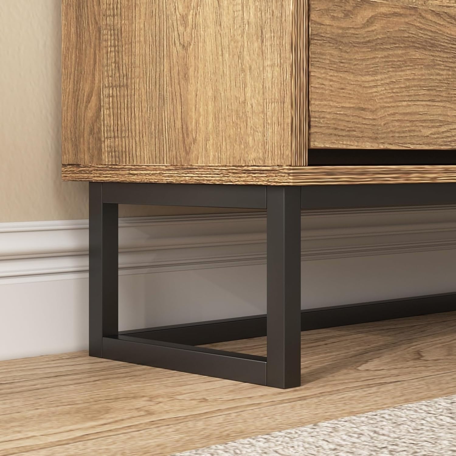 Narrow Flip Drawer Shoe Cabinet for 20-28 Pairs, Rustic Rattan Storage