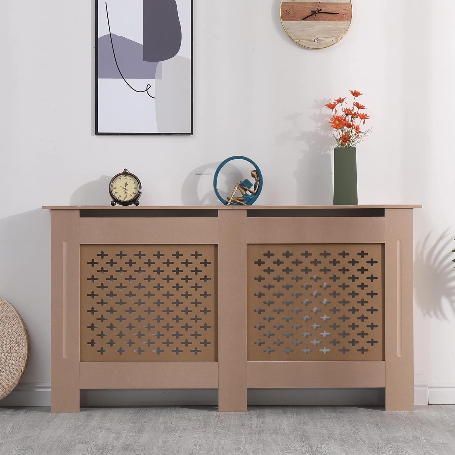 Large Unfinished MDF Radiator Cover Modern Decorative Cabinet