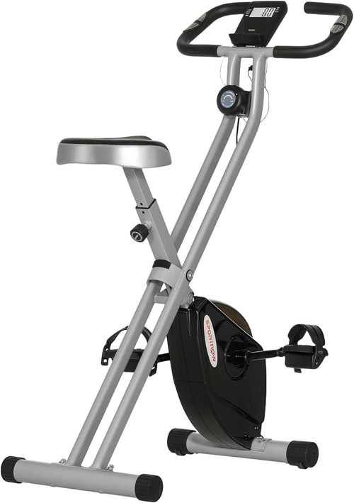 Folding Exercise Bike Quiet 8-Level Magnetic Resistance LCD Pulse Sensor