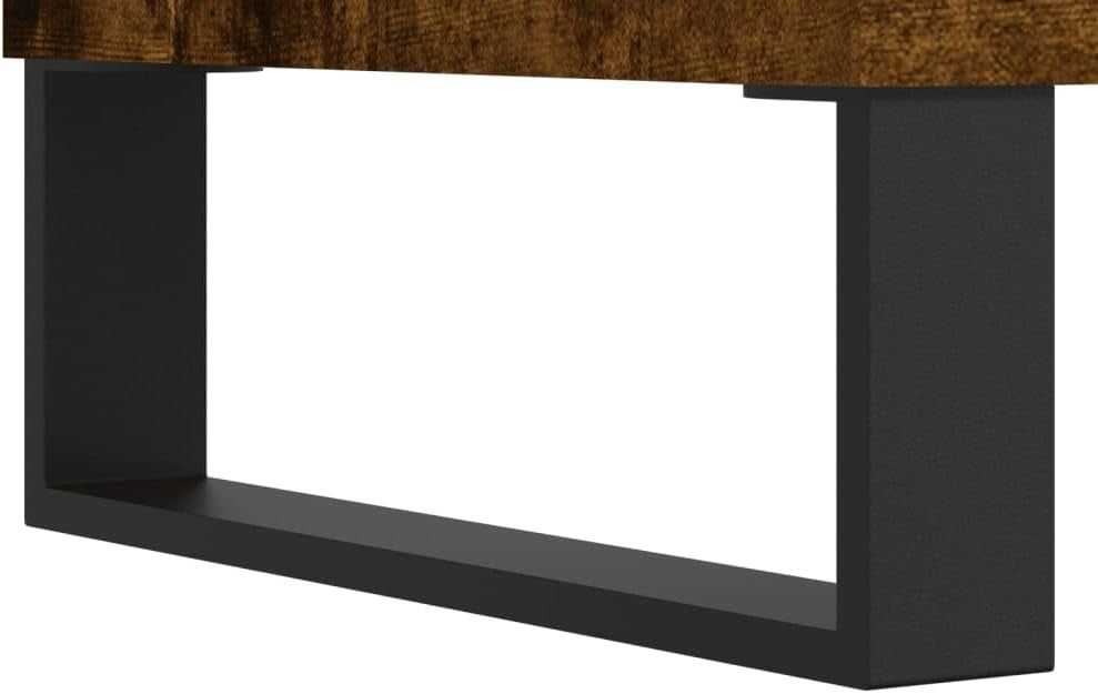 Durable Engineered Wood Vinyl Record Cabinet with Iron Feet & Sturdy Top