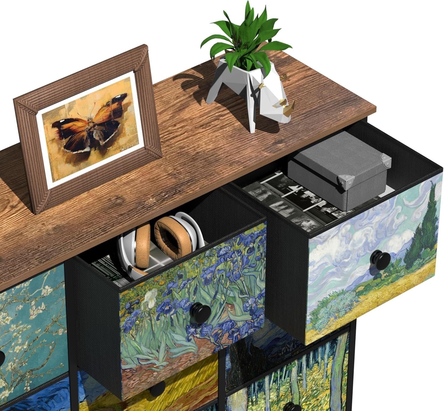 Van Gogh Style 9 Drawer Chest Storage Cabinet for Bedroom Living Room