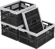 Foldable Plastic Storage Crates 35L – Collapsible Stackable Bins for Home