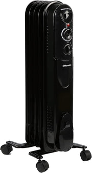 Portable 1000W Oil Filled Heater Radiator 5-Fin Adjustable Thermostat 10sqm