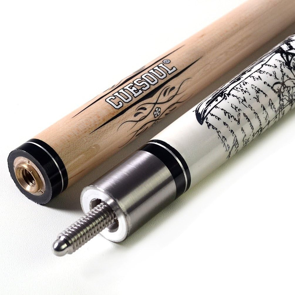 Professional 58” Pool Cue 21oz Maple Shaft 13mm Carbon Ferrule Set