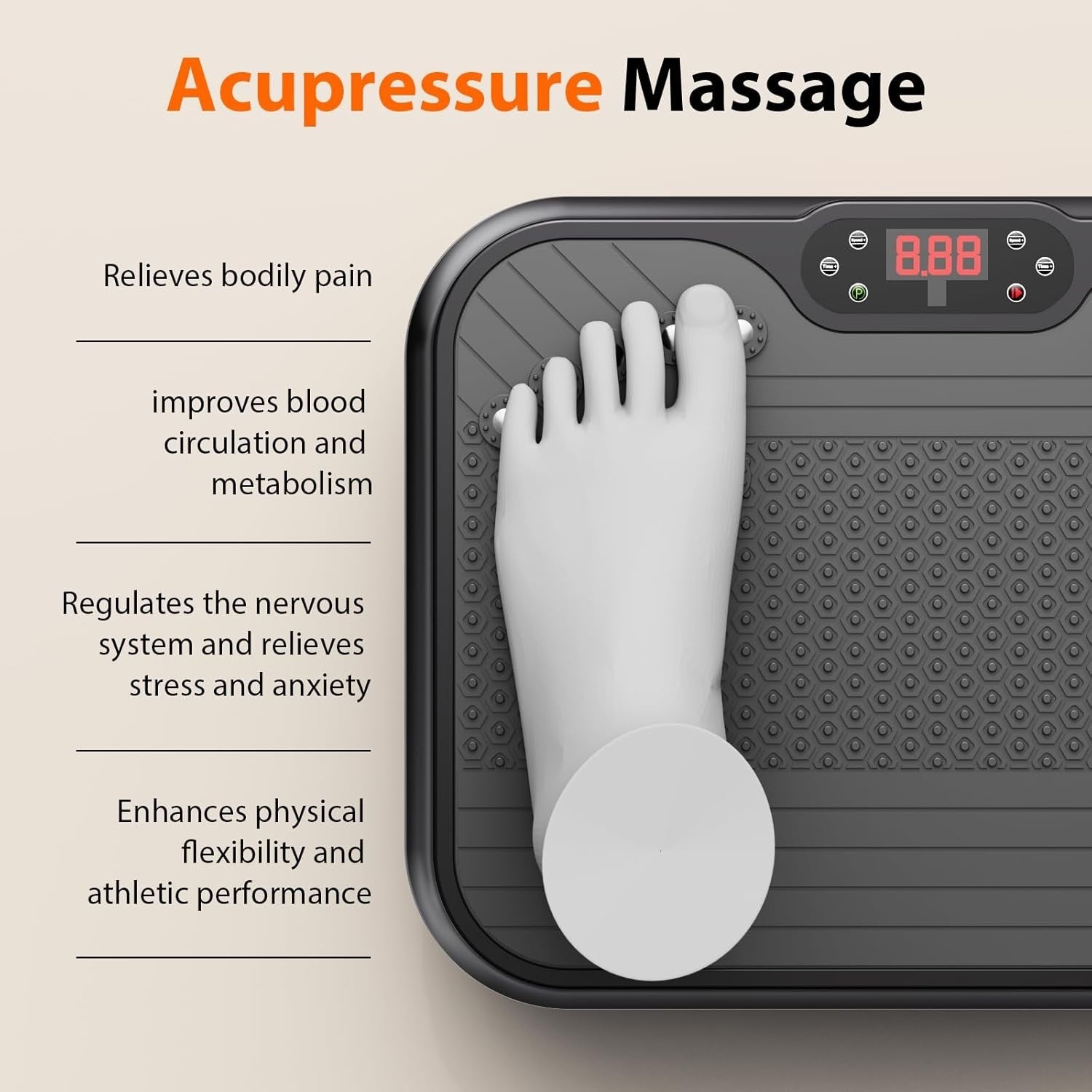 Black Vibration Plate Exercise Machine Lymphatic Drainage 250 Speeds 400lb