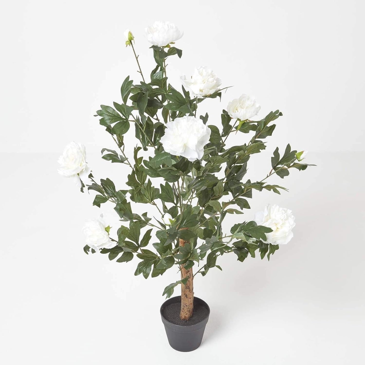 Artificial Cream Peony Tree 100cm Tall Faux Potted Plant Home Indoor Decoration