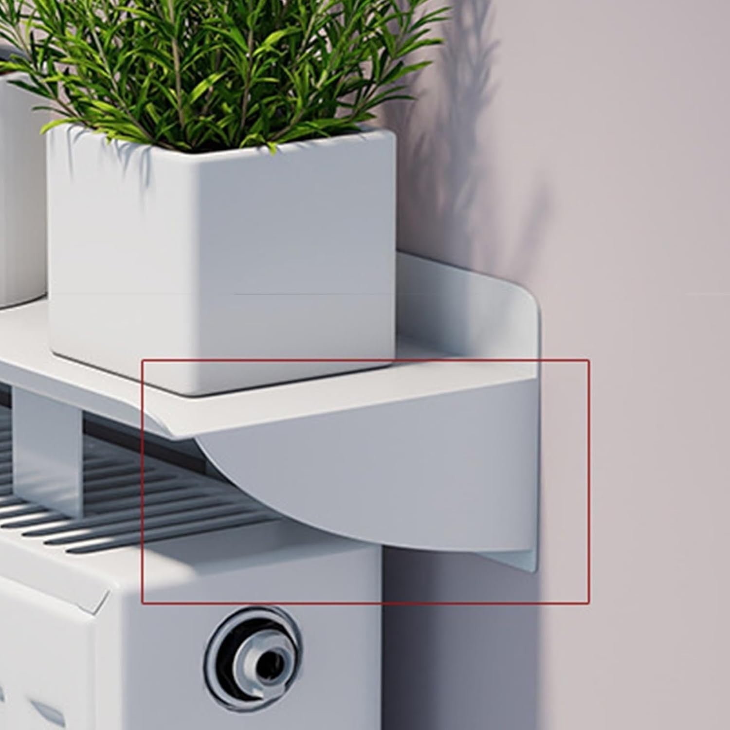 White Radiator Shelf Over Heater No-Drill Plant Display Rack 35cm-130cm