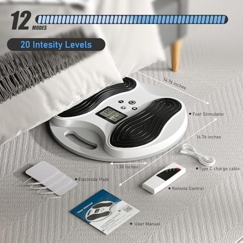 Rechargeable EMS & TENS Foot Massager for Circulation & Pain Relief