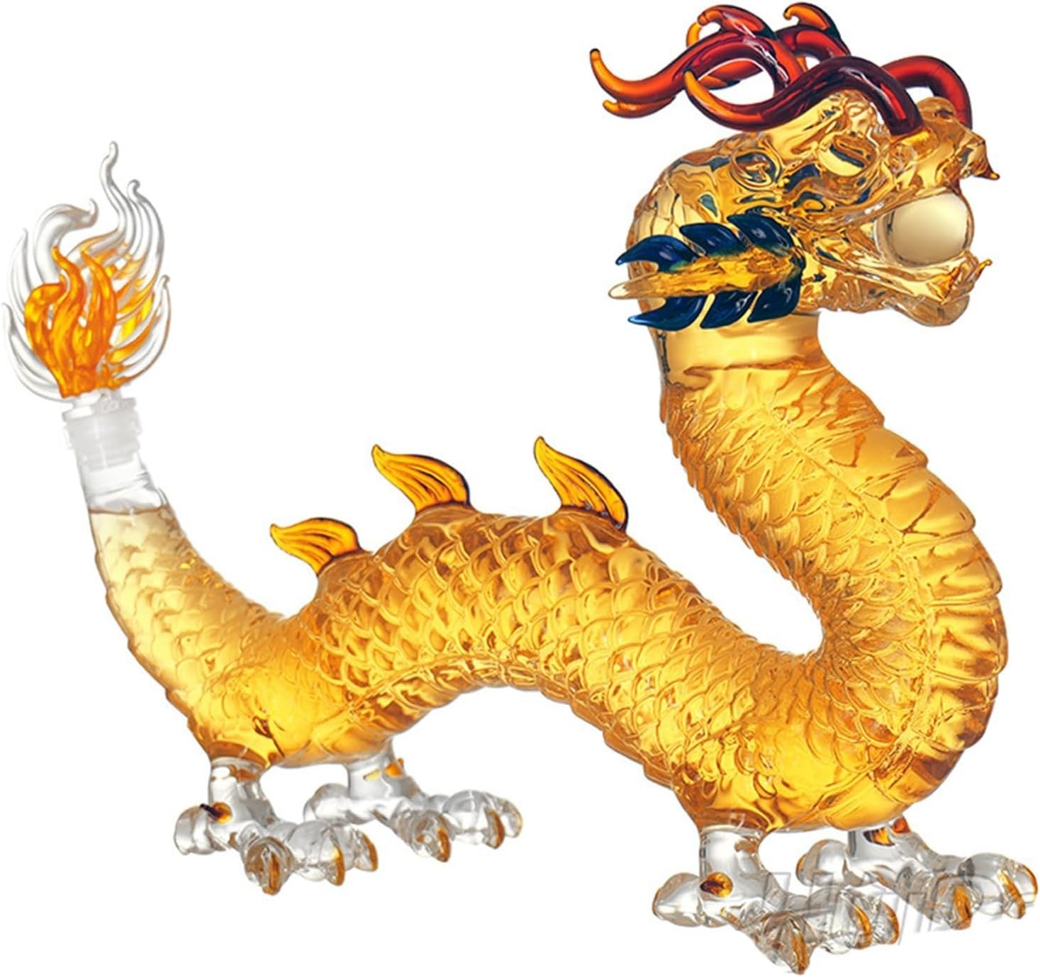 Luxury 1L Dragon Whiskey Decanter 3D Glass Sculpture | Unique Zodiac Gift