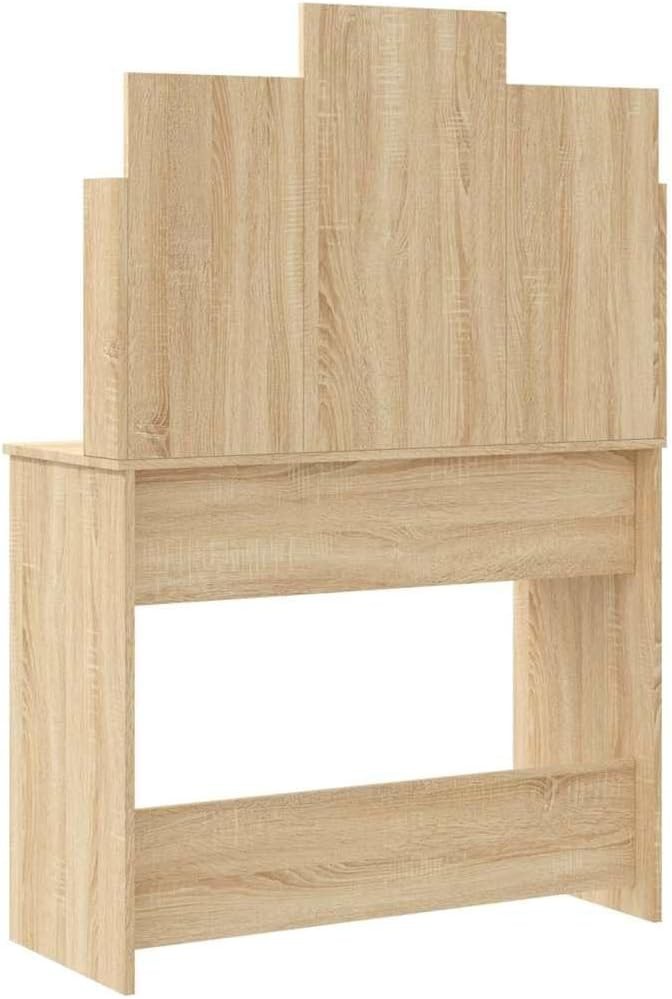 Vanity Dressing Table Desk Mirror LED Lights Sonoma Oak 2 Drawers Storage Makeup