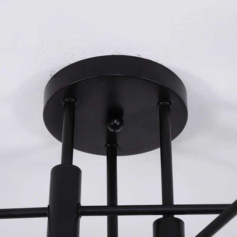 Modern 6-Light Sputnik Chandelier Black Ceiling Light E27 for Home