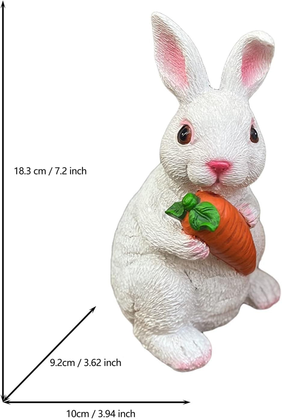 Set of 2 White Rabbit Garden Ornaments • Resin Outdoor Figurines