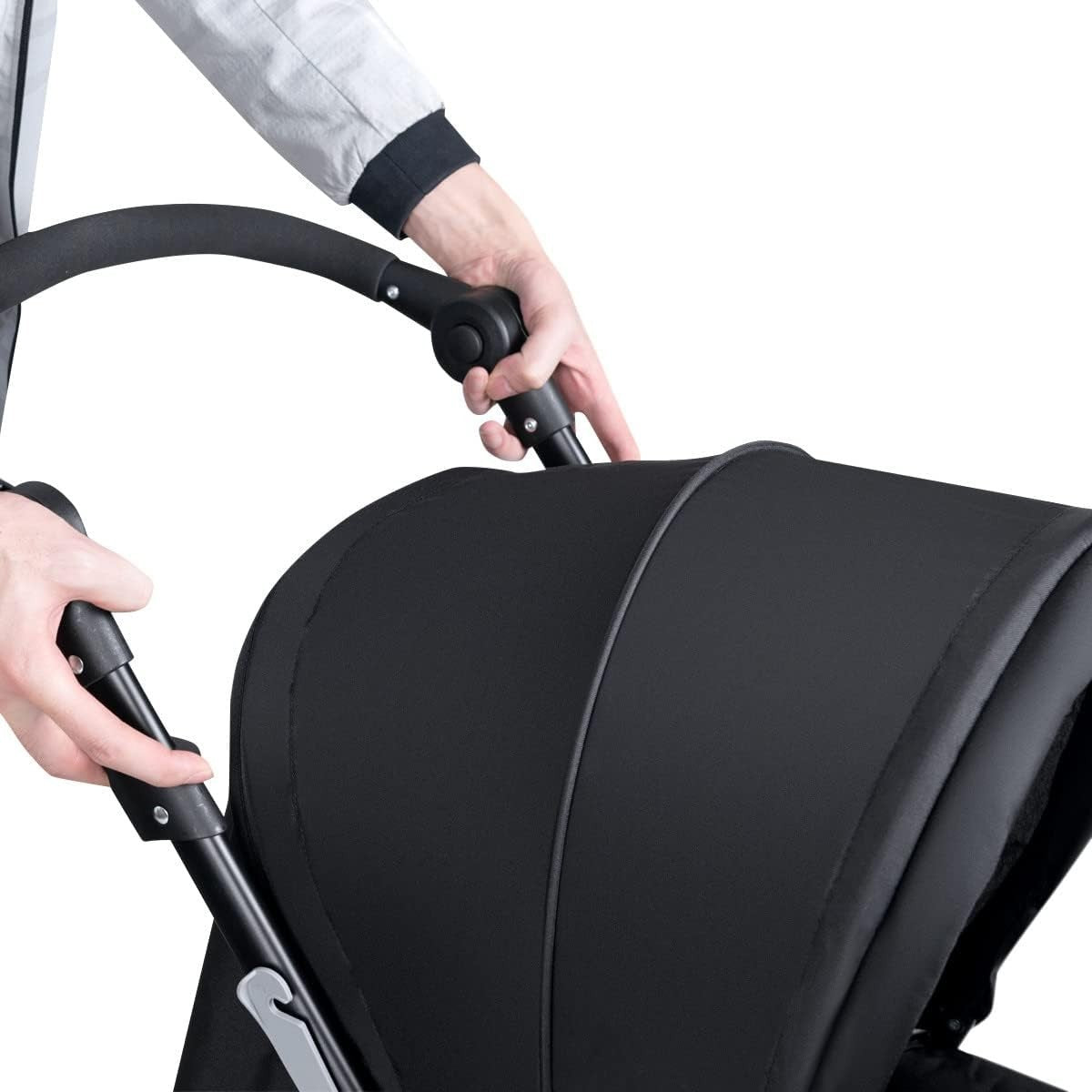 Black Double Baby Stroller Tandem Pushchair Foldable 30kg