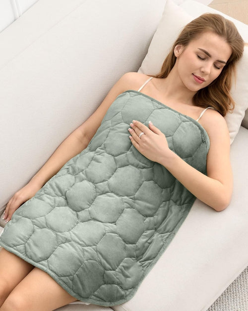 7lbs Weighted Lap Blanket Sage Green 29x24" Crystal Velvet for Travel