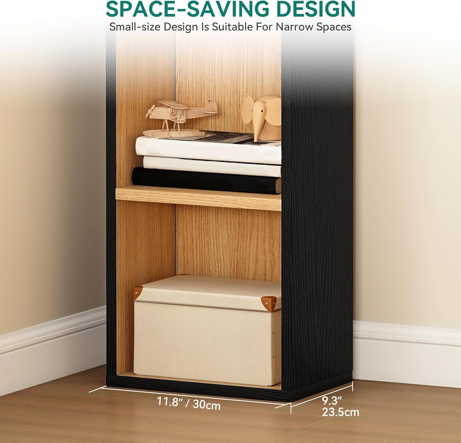 2PCS Tall Narrow House-Shaped Bookshelf 6-Tier Corner Storage Display Unit