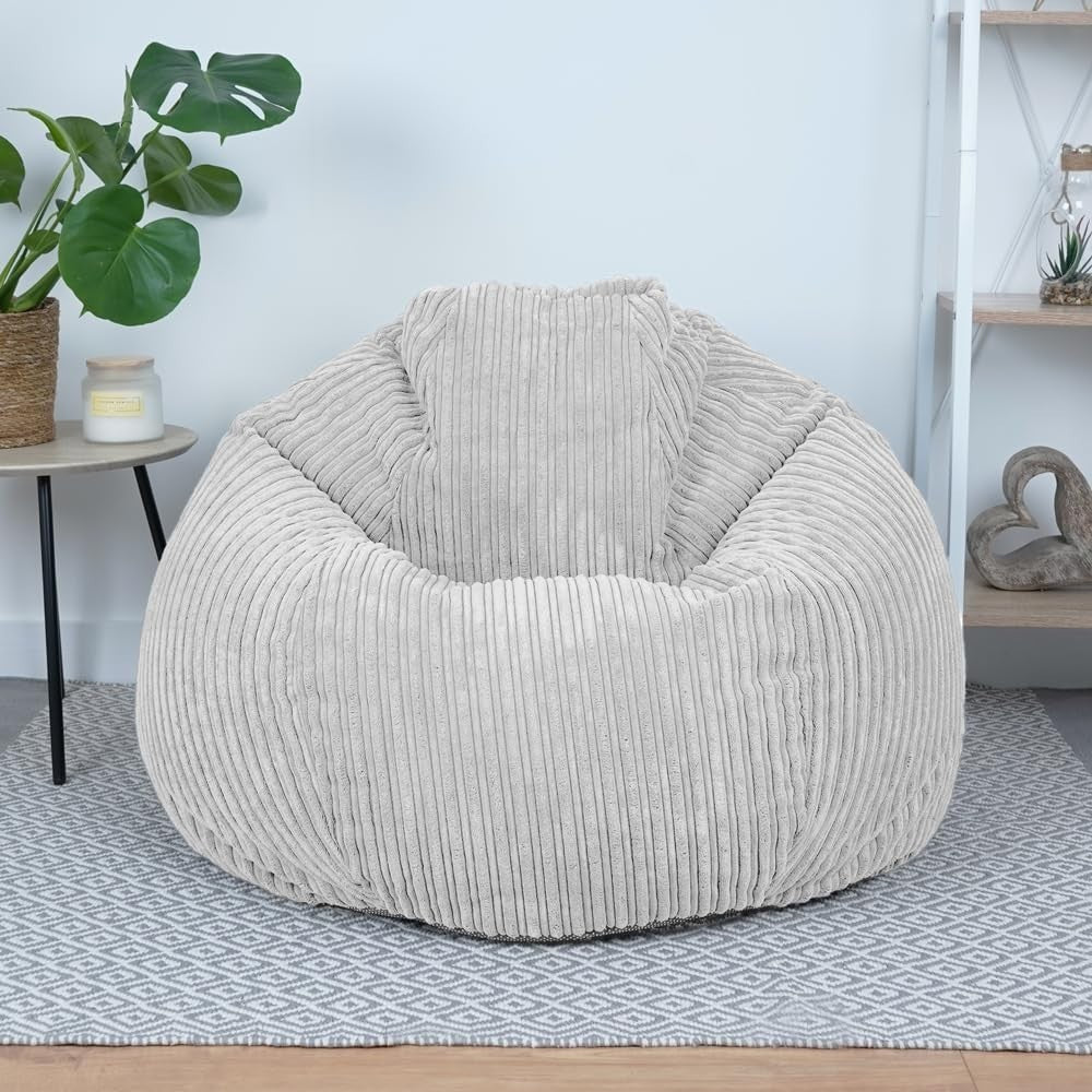 XL Corduroy Bean Bag Chair Adult Lounger Seat Sofa Soft Gaming Recliner