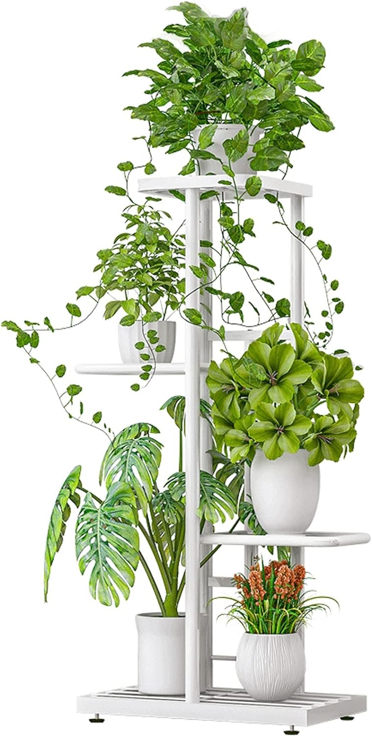 4 Tier White Metal Plant Stand Indoor Outdoor Flower Pot Display Rack