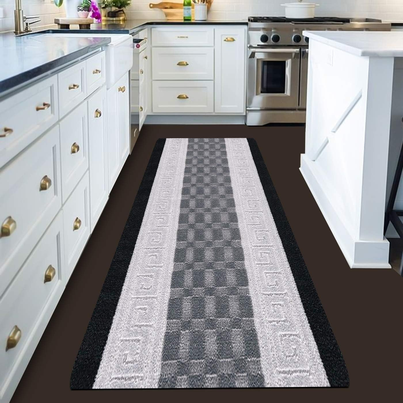Extra Long Non-Slip Runner Rug 80x300cm Waterproof Hallway Kitchen Floor Mat