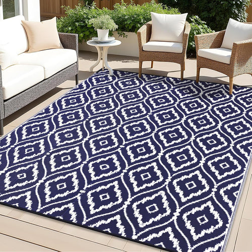 Large Reversible Outdoor Rug Waterproof UV Resistant Patio Garden Mat 240x300cm