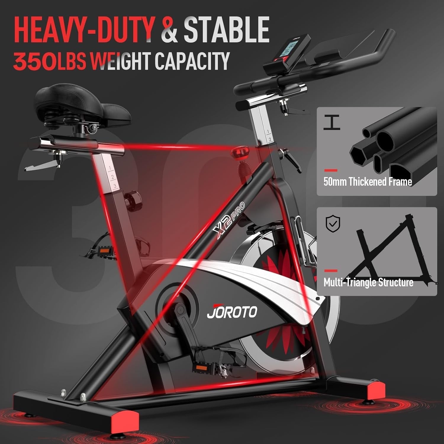Magnetic Resistance Spin Bike w/ LCD Monitor, 18kg Flywheel & Belt Drive 160kg