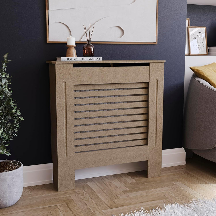 Small Unfinished Radiator Cover MDF Modern Grill Customisable DIY Cabinet