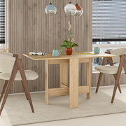 Foldable Oak Dining Table 130x76cm Space-Saving Multifunctional Table