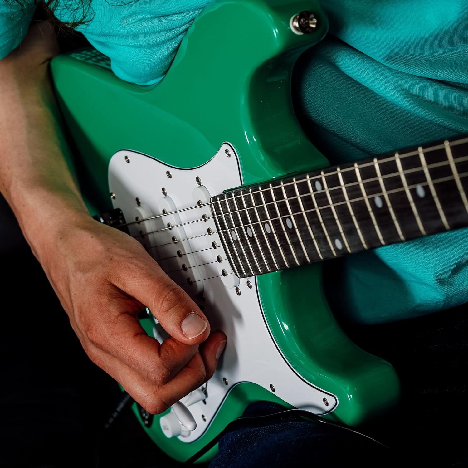 Full Size 4/4 Electric Guitar Starter Kit with 10W Amp Green