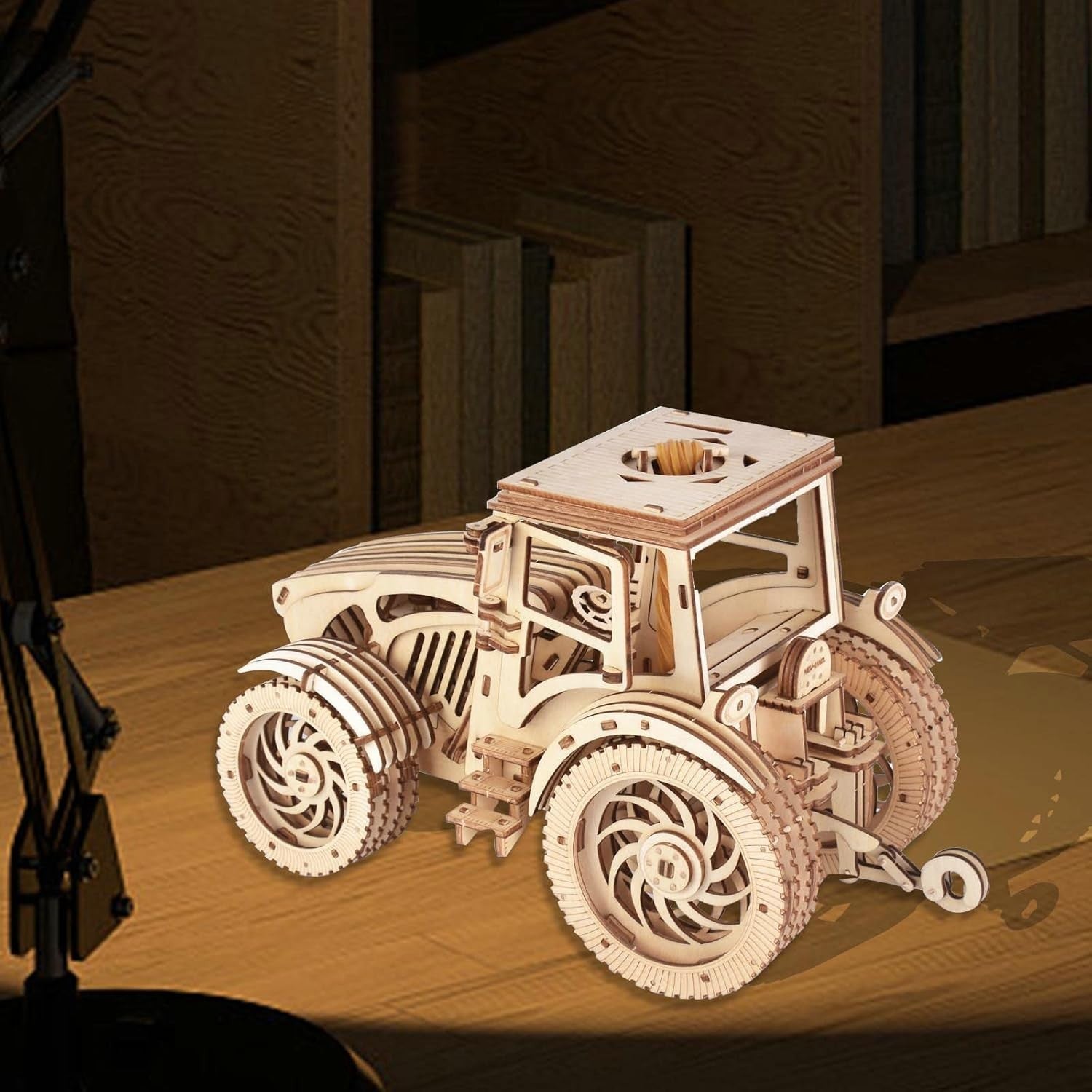 3D Wooden Tractor Puzzle Model DIY Kit for Kids & Adults, Educational Toy