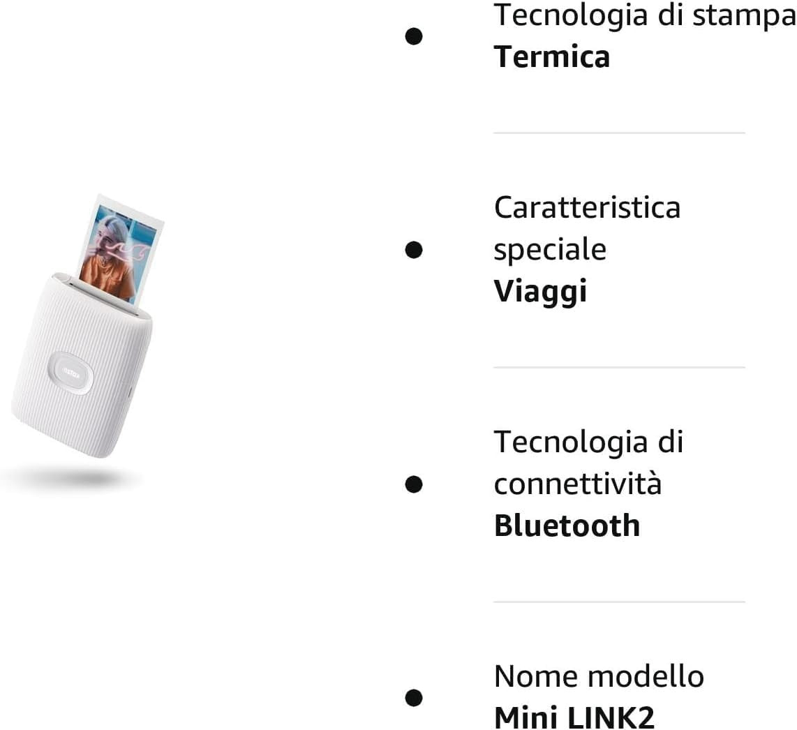Portable Smartphone Photo Printer Bluetooth Instant Mini Prints White