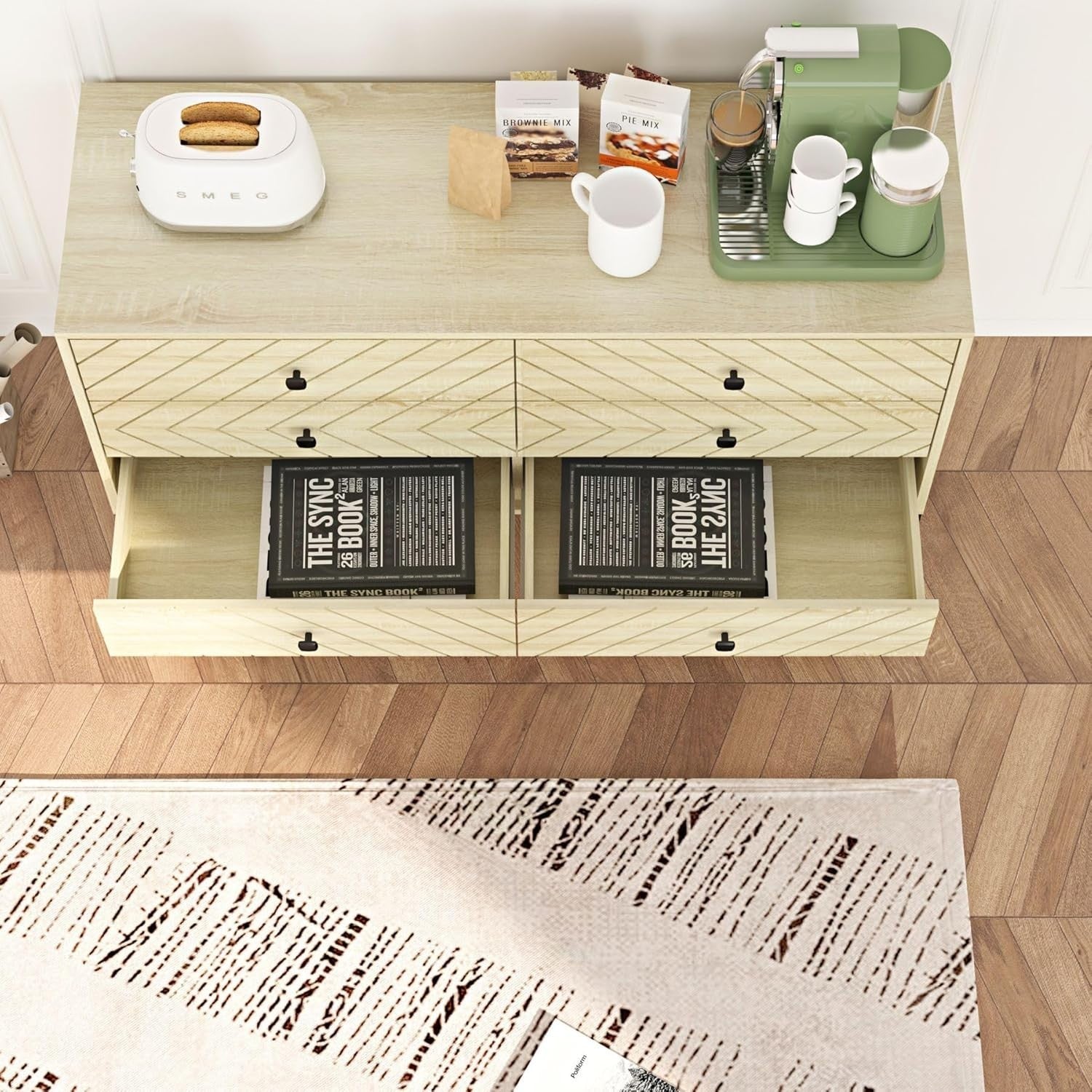 Modern Oak Chest of Drawers 6 Drawer Storage Unit Bedroom Furniture