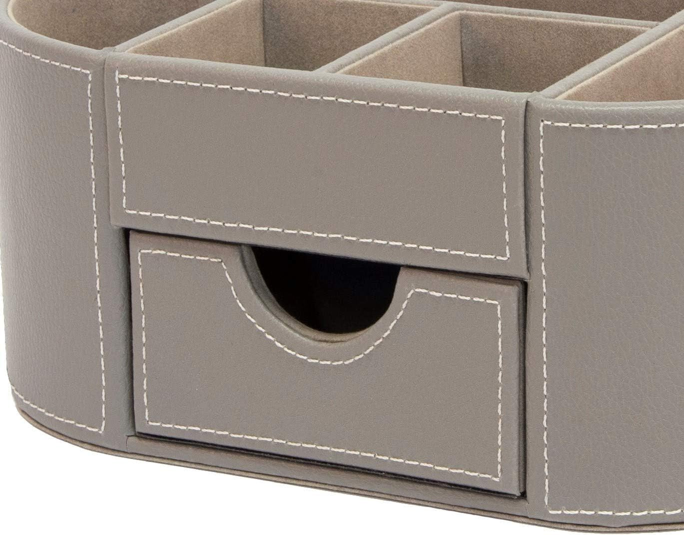 Faux Leather Desk Organiser 6 Compartments  Office Tidy 18-Pack