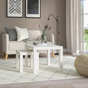 Space Saving White Industrial Side End Table Engineered Wood 45x55x45 cm