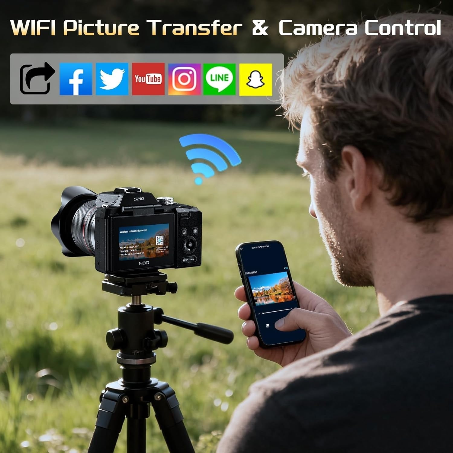 8K 64MP Digital Camera WiFi Flip Screen 16X Zoom w 64GB Card