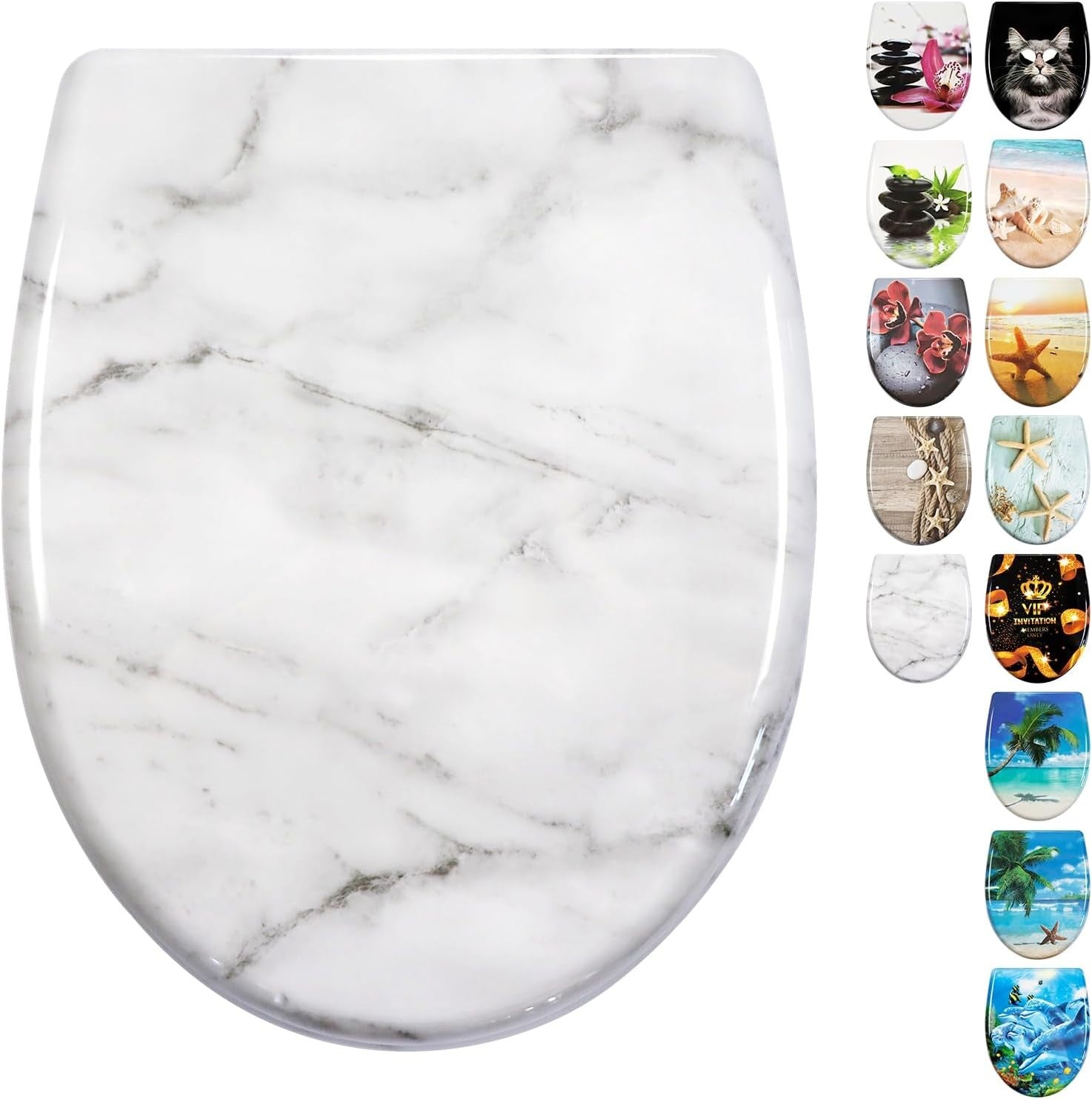 Soft Close Toilet Seat Duroplast Quick Release Top Fixing 45x37cm