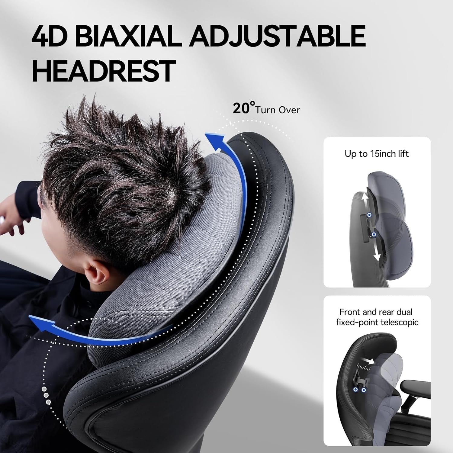 Ergonomic Reclining Gaming Chair Office Desk Chair Faux Leather 4D Arms Black