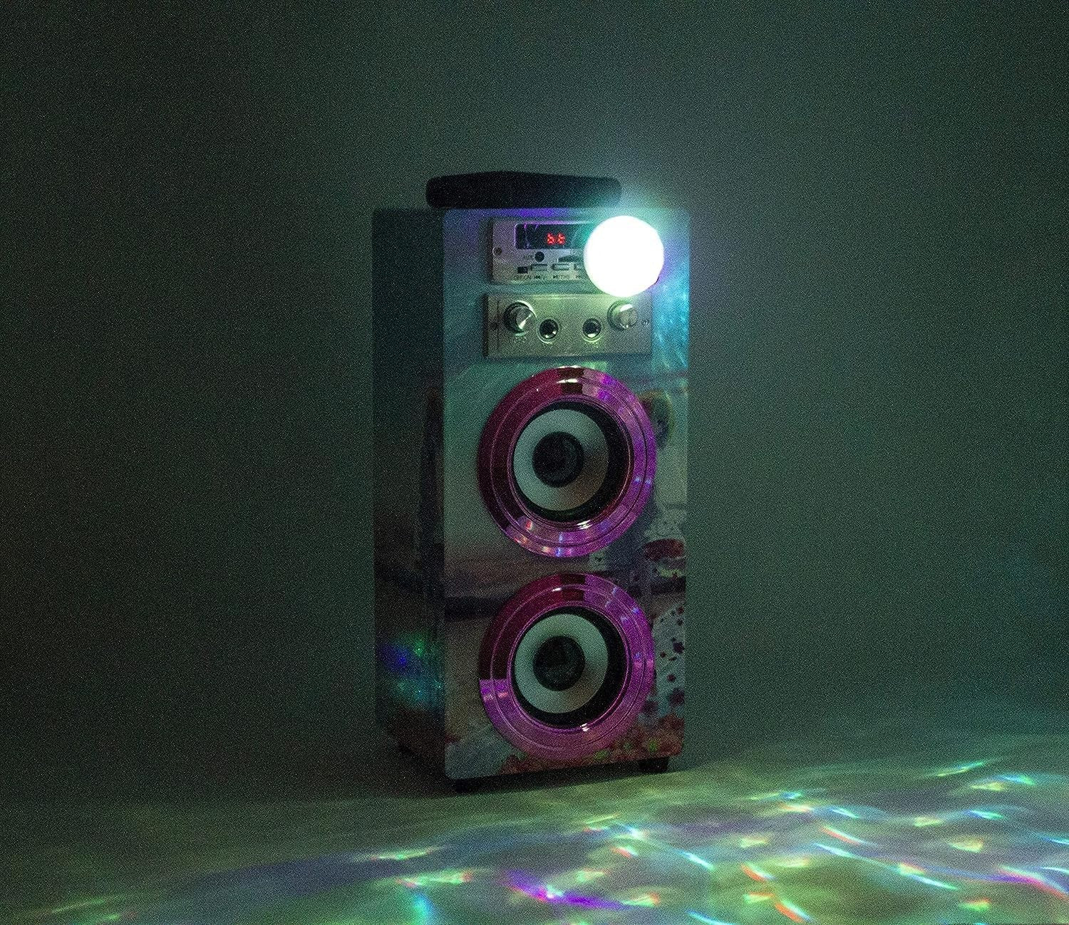 Portable Karaoke Machine Bluetooth 2 Wireless Mics LED