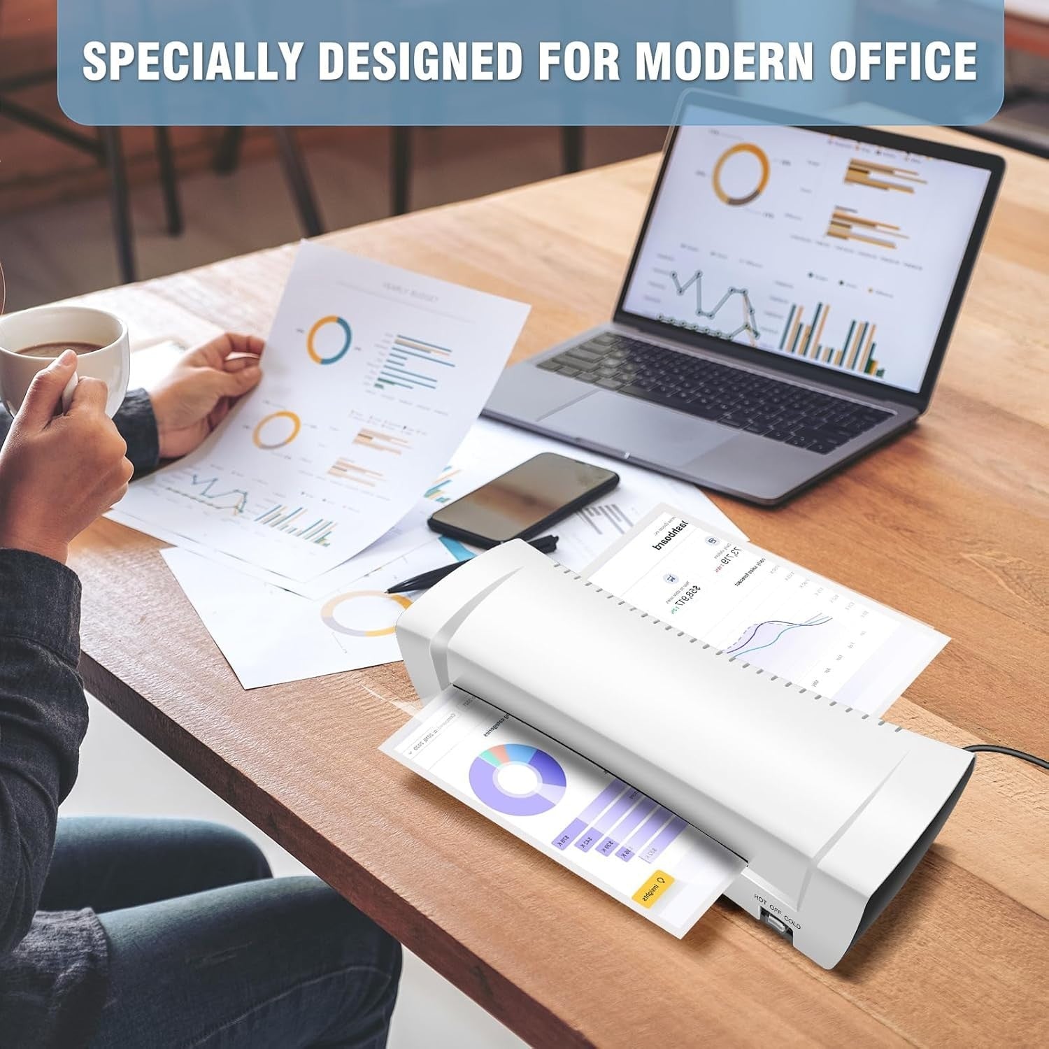 A4 Laminator Hot Cold Portable ABS Jam Release Auto Shut Off