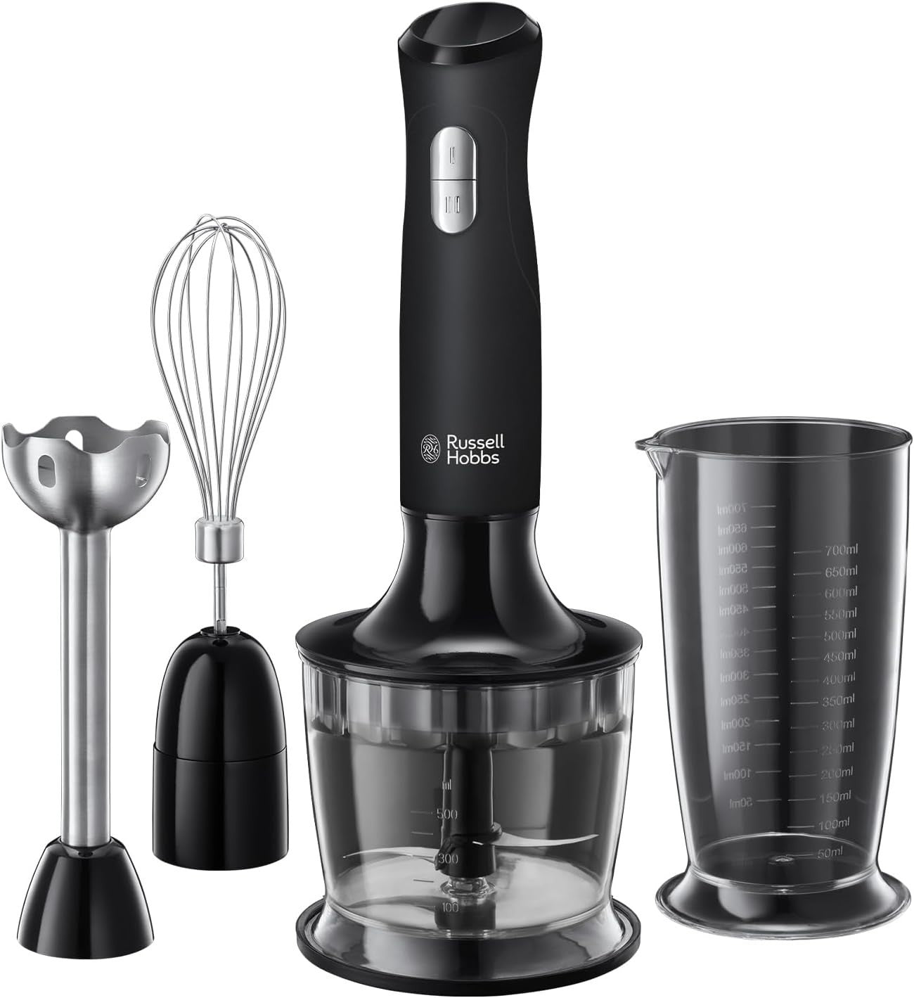 500W Handheld Electric Blender with Chopper & Whisk - 700ml Bowl, Portable