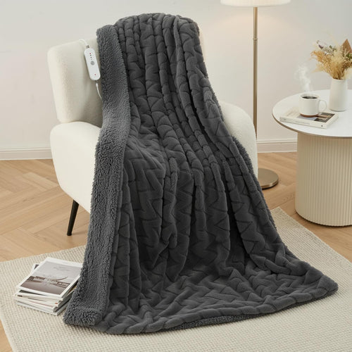 Electric Heated Throw Blanket 130x180cm Soft Fleece 4 Heat Auto Shut Off