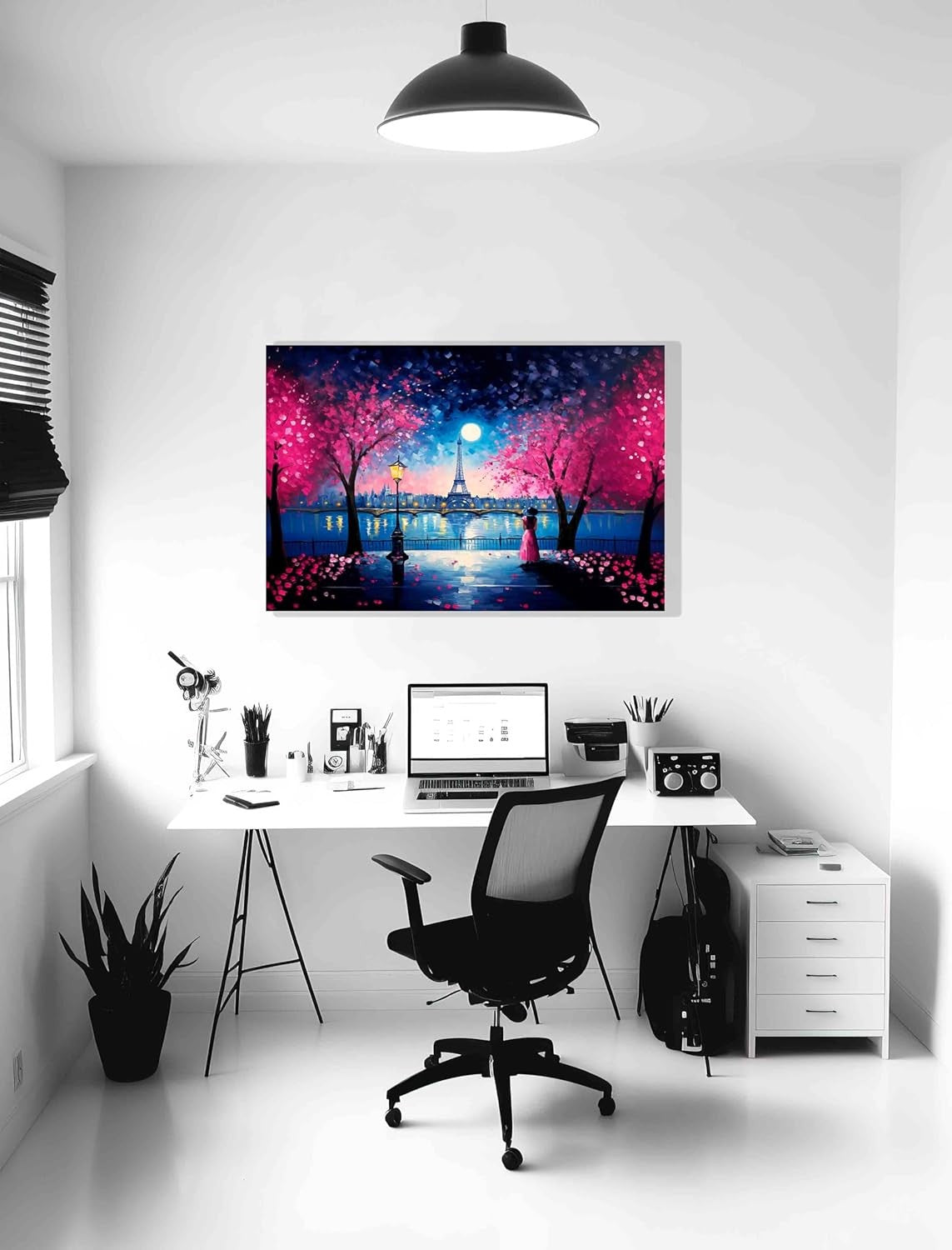 Large Eiffel Tower Canvas Wall Art 86x61cm Framed Paris Print