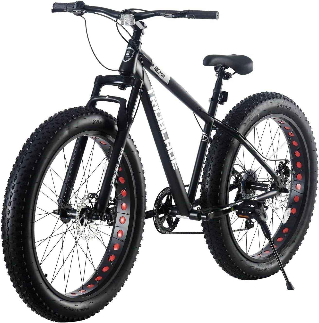 26" Fat Tyre Bike Mens Womens 7 Speed Full Suspension MTB Disc Brake