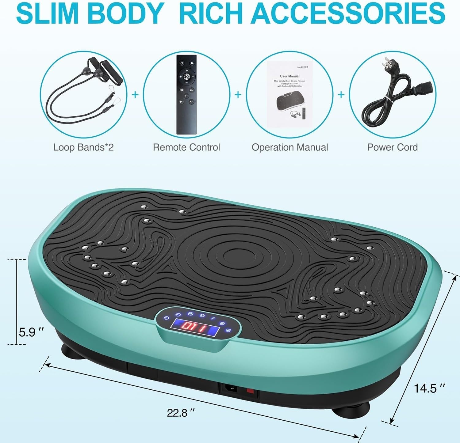 Blue Whole Body Vibration Plate Fitness Machine Weight Loss 120 Speeds