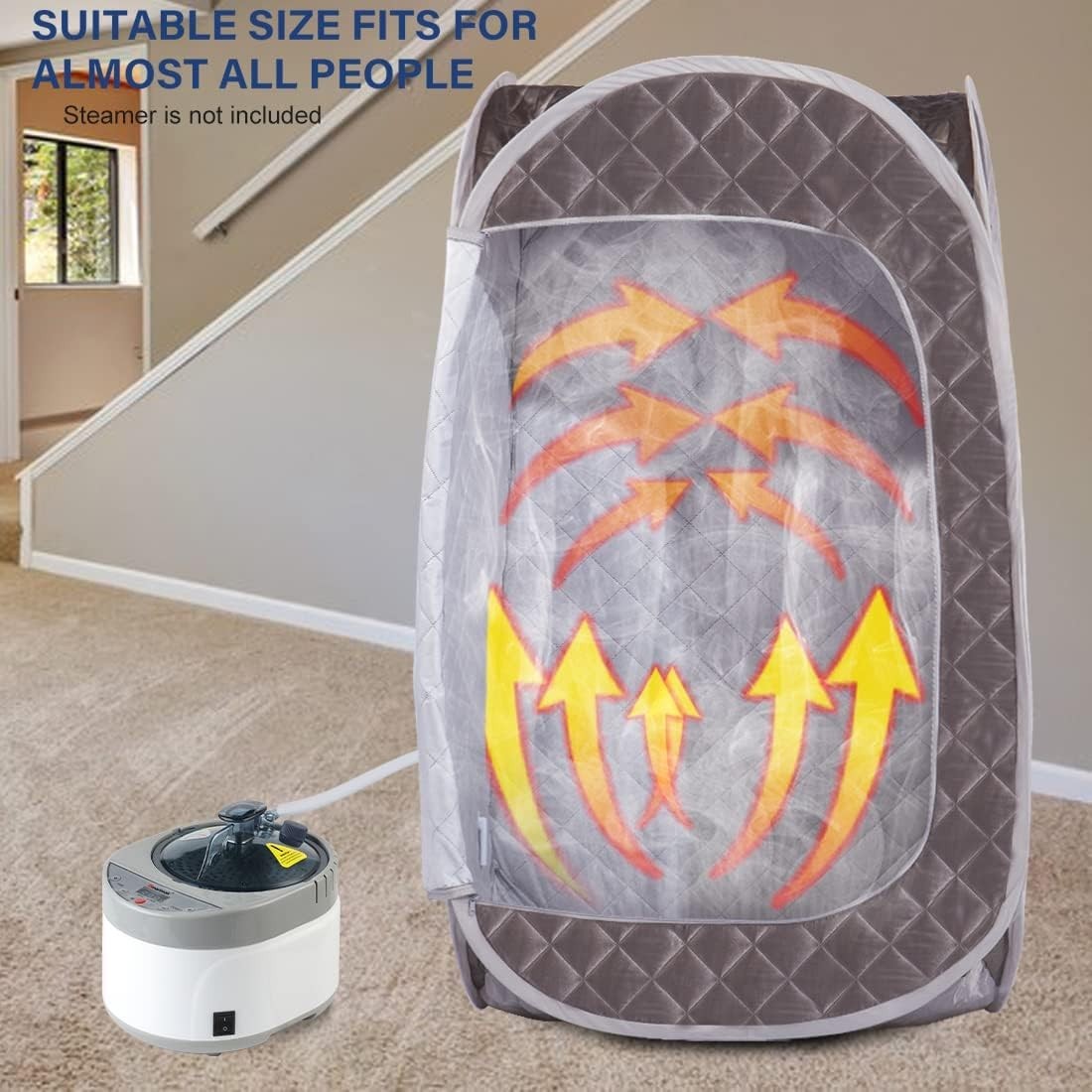 Portable Sauna Tent Foldable One Person Full Body Spa Detox Therapy Dark Grey