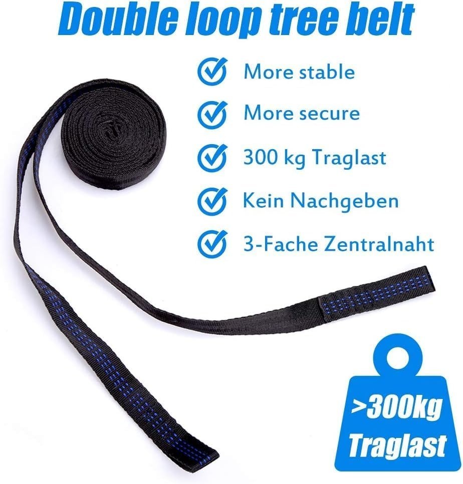 2 Person Camping Hammock 300kg Load Nylon Parachute 275x140cm Lightweight