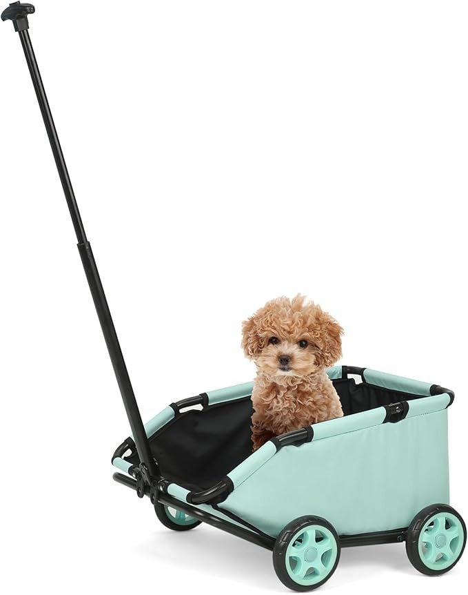 Mini Pet Wagon Pull Handle Foldable Dog Carrier Cart with Wheels Travel