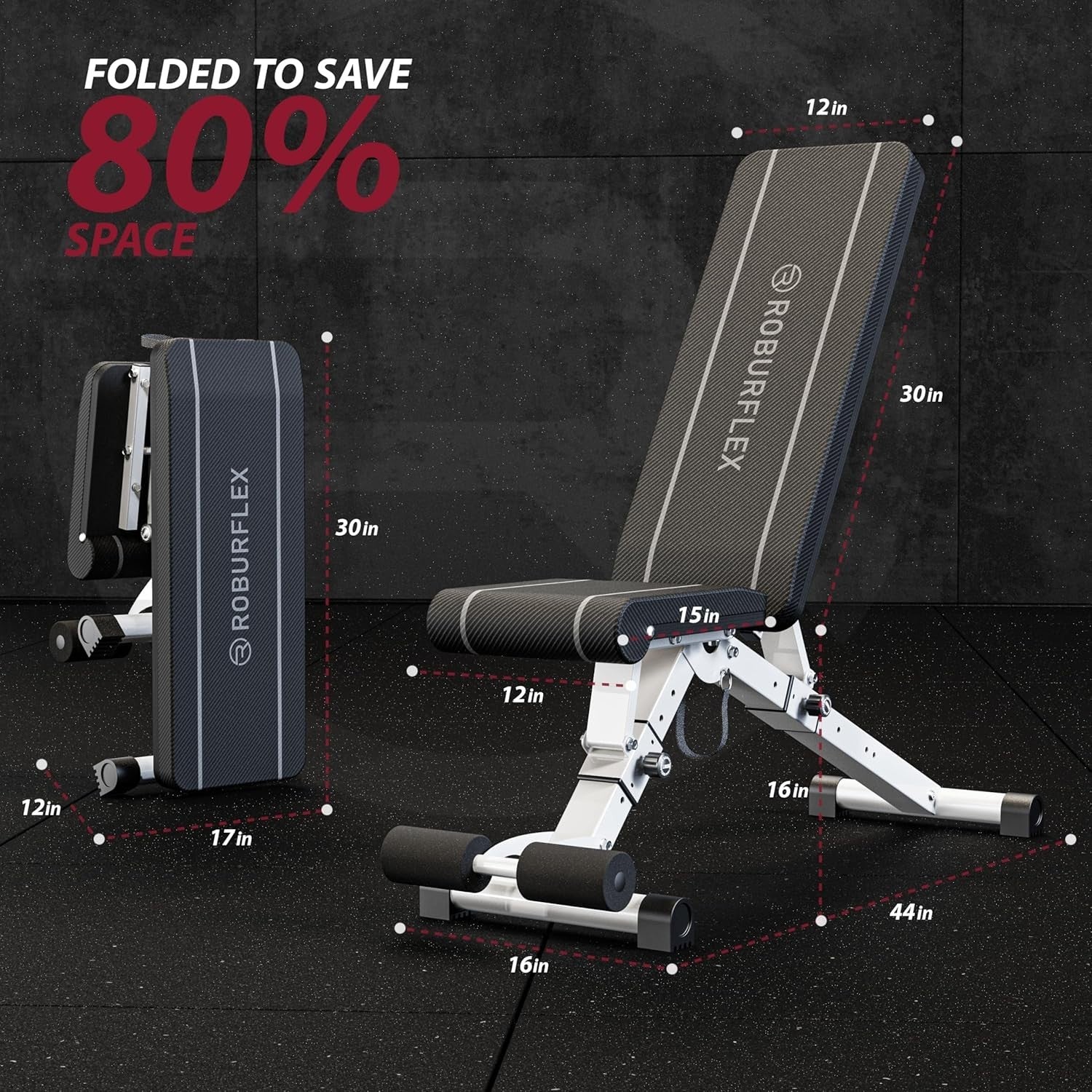 Adjustable Foldable Workout Bench 700lb Capacity Incline Flat Home Gym