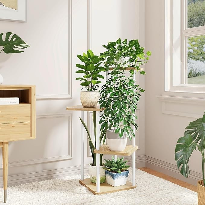 4 Tier Metal Plant Stand Indoor Outdoor Flower Shelf for Patio Balcony
