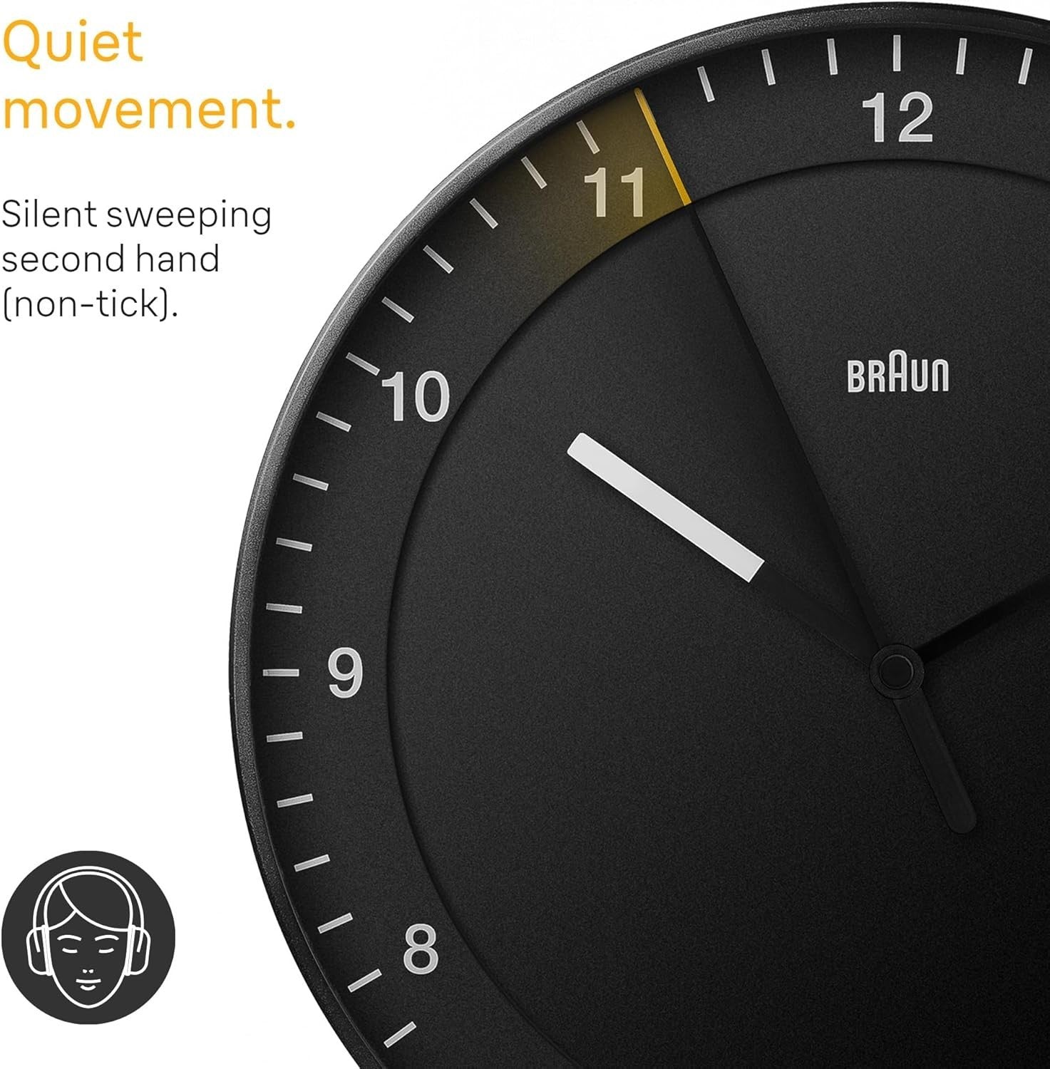 Silent Wall Clock Large Easy Read Non-Ticking Kitchen Office Modern