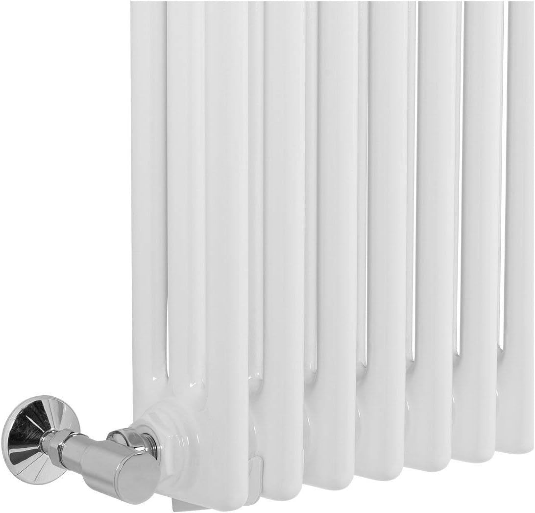 Triple Column Horizontal Radiator 600x1010mm White Cast Iron Style