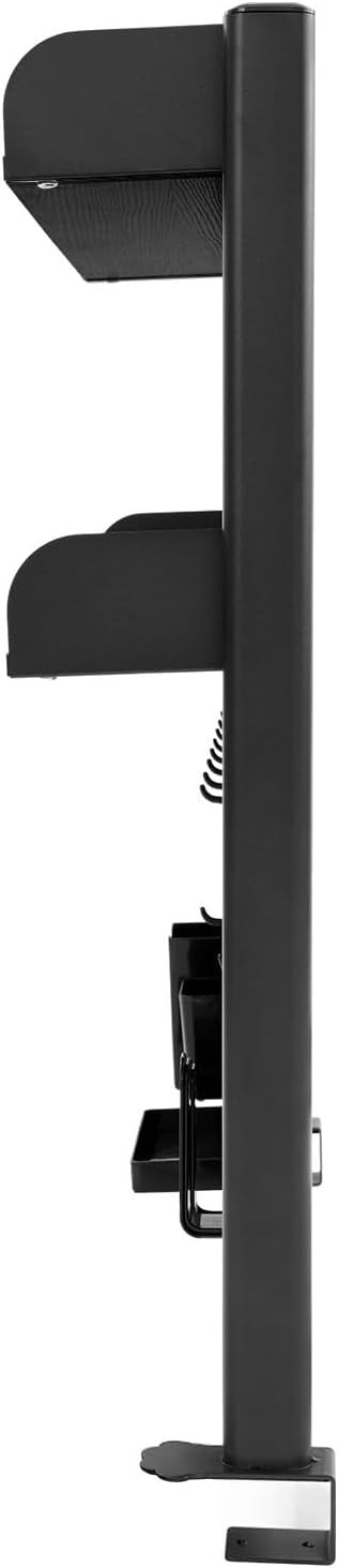 Clamp-On Desk Pegboard Shelf 2-Tier Desktop Organizer Privacy Panel Black